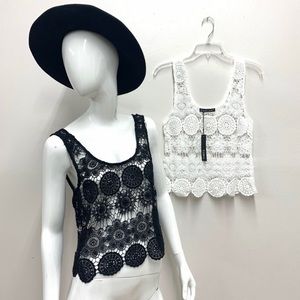 Gypsy 05 || Black or White Crochet Tank